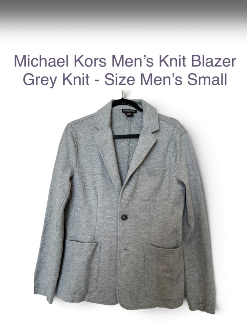 Michael Kors Men’s Knit Blazer — Grey Knit - new without tags